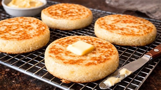 Traditional British breakfast crumpets made easy