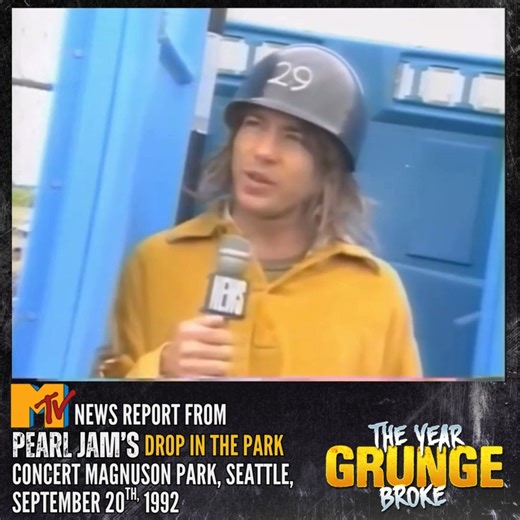 ON THIS DAY, September 20th, 1992, PEARL JAM played their iconic Drop In The Park show at Magnuson Park, Seattle. MTV News was on hand to report from the event. | The YEAR Grunge BROKE