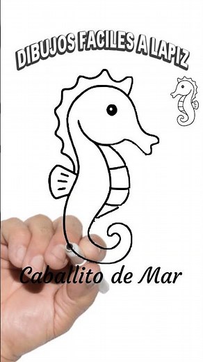 Cómo dibujar caballito de mar perdiendo la paciencia 🌊😤 Dibujos fáciles a lápiz