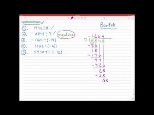 Long Division: Whole Number and Integers (no calculator)