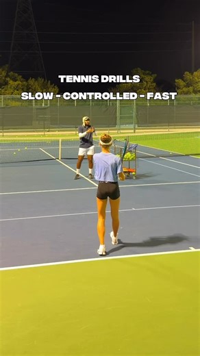 Tennis | Coach BK on Instagram: "TENNIS LESSON! Slow → Controlled → Fast (the proper progression) 1. Slow to learn the movement 2. Medium to add rhythm 3. Fast to add power and timing You can’t skip steps. Get in your reps. Have fun! 💪🎾 • • • • • • #tennisdrills #tennislessons #tennisplayers"