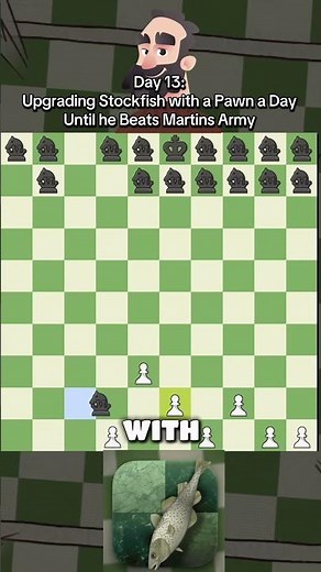 Day 13 Of upgrading Stockfish with a Pawn a day until he beats Martins army of 19 Amazons