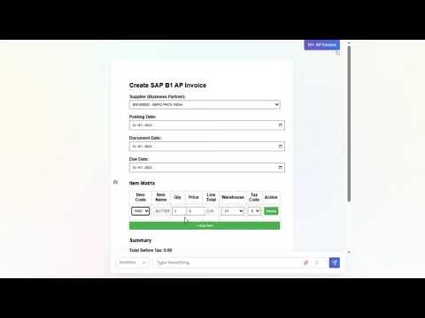 AP Invoice - Intelligent Automation with SAPCopilot