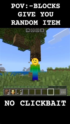 Blocks give you random item🤯 #shorts #minecraft #minecraftpe #minecraftshorts #minecraftmemes #voice