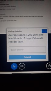 Calculate the reorder level given:Average usage per day = 200 ... | Filo