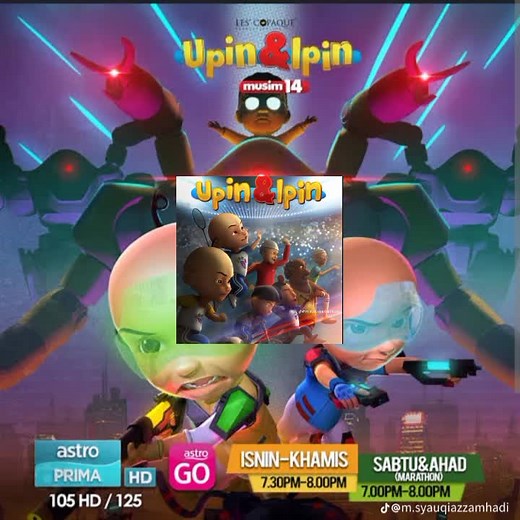 Upin & Ipin Animated Characters in Vibrant Settings