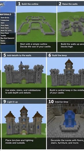 tutorial for Castle #minecraft #gamingshorts