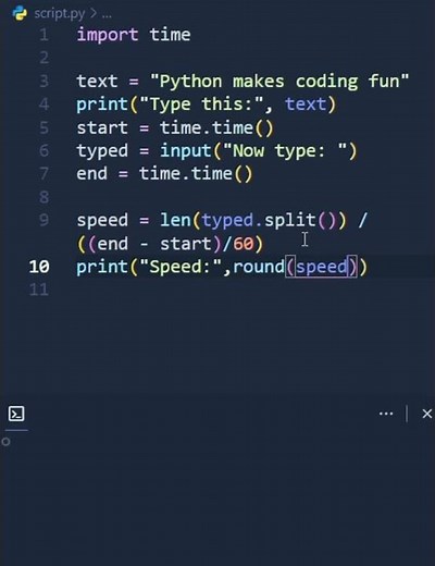 Check Your WPM — Python Typing Speed Test (Shorts)