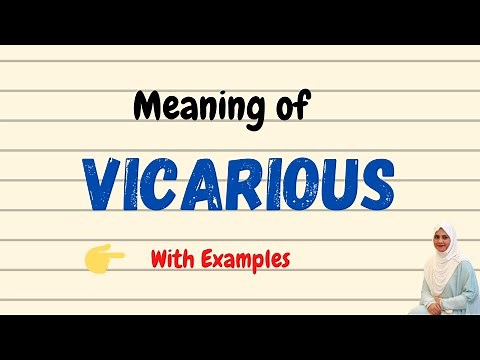 Daily vocabulary | Vicarious Meaning | Vocabgram
