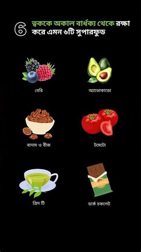 ত্বককে অকাল বার্ধক্য থেকে রক্ষা করে এমন ৬টি সুপারফুড | Superfoods That Protect Your Skin From Aging