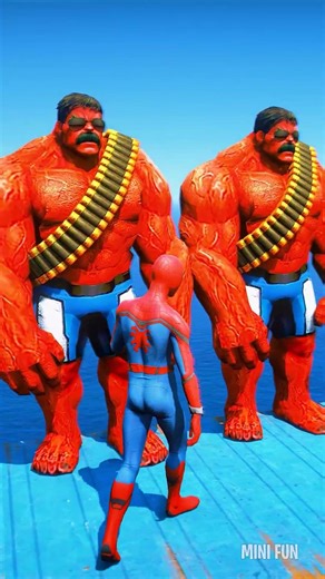 GTA 5 Epic Water Ragdolls Spiderman vs RED HULK Jumps/Fails Ep.596 #shorts