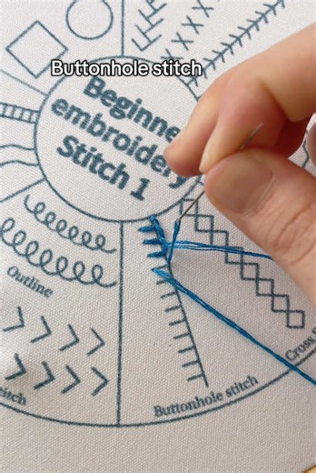 🥰Embroidery practice time-buttonhole stitch #embroidery #handmade #embroideryforbeginners #buttonholestitch
