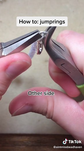 Repost: How to properly add jumprings to any jewelry piece. Pulling a jumpring open hardens the metal, which makes it difficult to close correctly. Always twist! #handmadejewelry #smallbusiness #beads #tutorial #downtownmooresville #aintmissbeadhaven