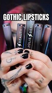 trying a bunch of GOTHIC lipsticks - which is your favourite? 🤔 #lipstick #gothic #makeupreview