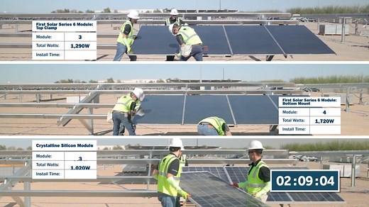 First Solar Series 6 & Crystalline Silicon Fixed Tilt Installation Comparison