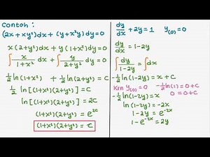 M802 PDB Orde 1 : Solusi Pemisahan Variabel & Persamaan Diferensial Eksak