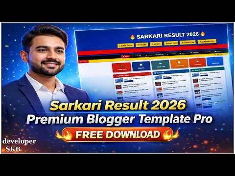 Sarkari Result 2026 Premium Blogger Template Review | Ultra Professional News Portal Design | free