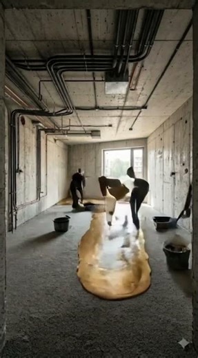 The Art of the Metallic Pour 🍯✨ #InteriorDesign #HomeRenovation #Satisfying #Construction #trending