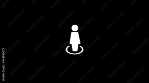 Standing man location pin icon animation, Person location icon, Exact user location, man Position icon.