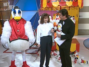 The final feathered friend we're celebrating for National Bird Week is not a chicken (or a cow). He loved making contestants duck for cover and he was always up for a plucking good time – it's Plucka Duck! This clip is from 1996, episode 21. | Hey Hey It's Saturday