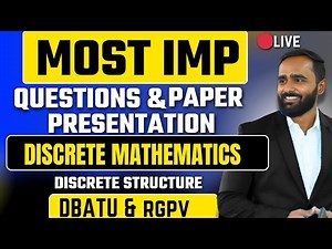 🔴LIVE |Most Important Question and Paper Presentation|DBATU|RGPV|Discrete Mathematics|Pradeep Sir