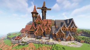 FLY SMP Medieval Village Build in Minecraft