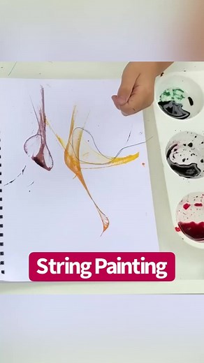 17K views · 111 reactions | String Painting  ages 3+  String Painting is such a simple, fun, process art activity that can be drone with just some string, food coloring and paper! Did I mention the results are AMAZING  and totally frame-worthy?!?! #processart #stringpainting #homeschool #playbasedlearning #artforkids #preschool #kidsart #imaginativeplay #raisingdragons | Raising Dragons - Activities For Kids | Facebook