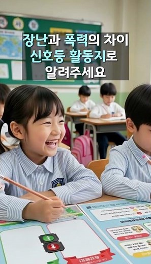 장난과 폭력의 차이를 알려주는 학교폭력예방 신호등 활동지 #학교폭력예방교육