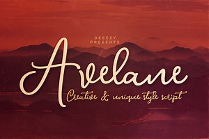Avelane Script Font, a Script Font by Deeezy