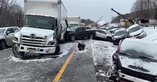 RAW: NY: SEVERAL HURT IN MULTI-CAR PILEUP ON I-81