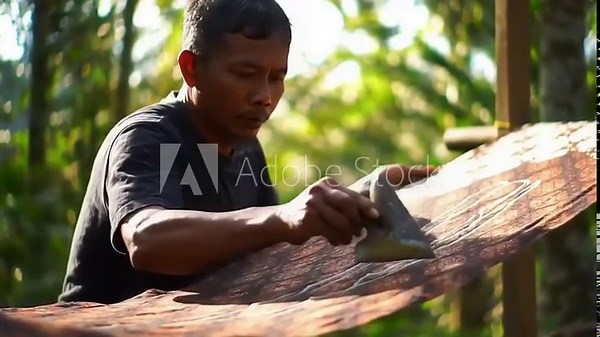 Artisan batik craftsman at work.