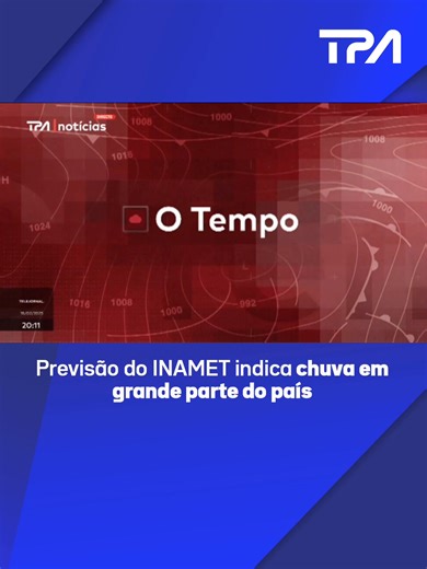 Previsão do INAMET indica chuva em grande parte do país A previsão do tempo para hoje, 19 de fevereiro, aponta para chuvas em várias regiões o país, incluindo a capital, Luanda. A província de Cabinda apresenta temperaturas de até 32°C, com médias de 25°C, e chuvas fracas. No Uíge, espera-se chuva fraca a moderada, com temperaturas variando entre 29°C e 20°C. A cidade de Mbanza-Kongo tem clima semelhante ao do Uíge, com uma temperatura média de 22°C. Já em Caxito, província do Bengo, a previsão 