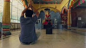 Man in prayer, hands joined together, expressing devotion and reverence Stock Video