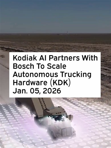 Kodiak AI and Bosch Partner for Autonomous Trucking