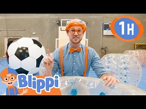 Blippi Plays Bubble Soccer! | Blippi | Educational Sports Videos | Kids Football