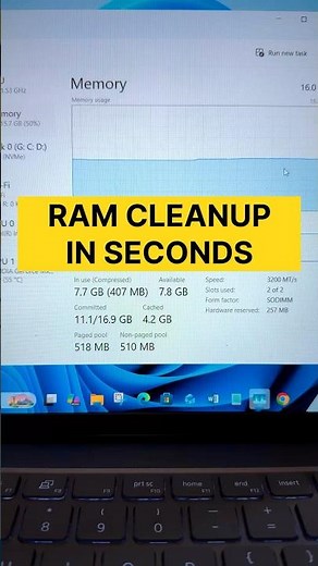 How to clear ram cache in windows PC in 10 seconds english! #pctipsandtricks #windows #pcfix #shorts