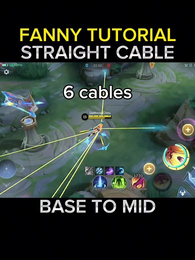 FANNY TUTORIAL BEST STRAIGHT CABLE FROM BASE TO MID #mlbbfanny #fannytutorial #fannytiktok #schizomicogaming