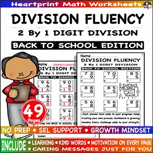 Division fact fluency 2 digit by 1 digit time test missing number Plus - BTS Ed.