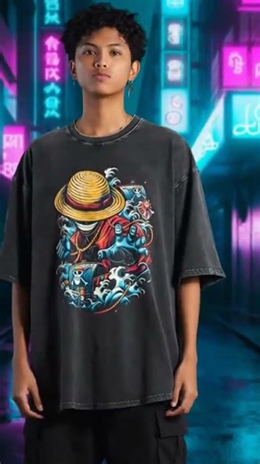 One Piece Acid Washed T-shirt Luffy