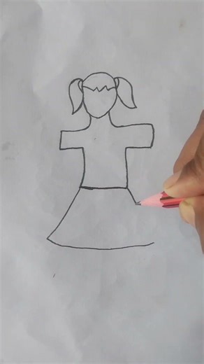 Easy girl drawing tutorial #girldrawing #easydrawing #shorts #viraldrawing #artist #viral #drawing