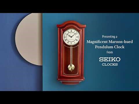 Seiko Clocks | QXH118B Pendulum Clock in a Rich Alder Wood Case