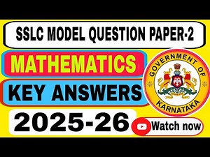 SSLC MATHEMATICS MODEL QUESTION PAPER-2 | MCQ ANSWERS | 2025-26 | English Medium