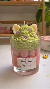 Hopping into spring🐇🌸#asmr#candles #candlemaking #candlediy #springcandles