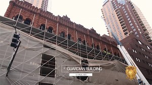 The BRC crew at the Guardian Building in downtown St. Paul has wrapped up their work on this historic brownstone building. After tuckpointing, acid washing, re-caulking, and stonework including the reconstruction of walls, this old building has new life. The hardworking team on this project was Brett Hobbins as project manager, Dave Drevdahl as foreman, and Aaron Olson as superintendent. Also working on this project was George Masters, Dan Swope, and Kyle McKellar. | Building Restoration Corpora