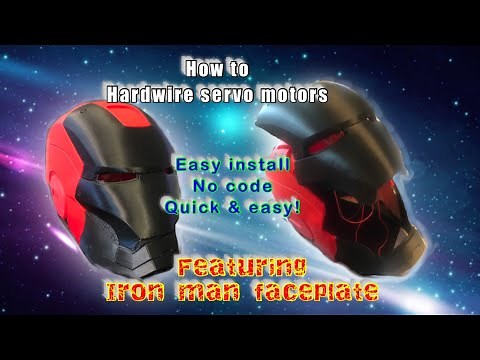Iron man motorized faceplate | how to hardwire a servo motor | no arduino needed | how to tutorial