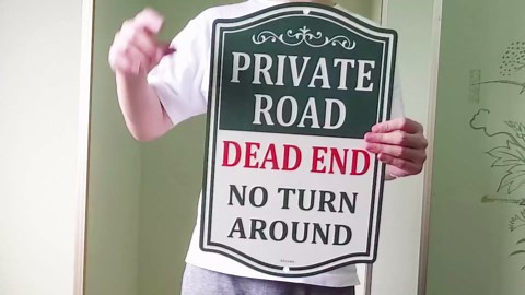 Dead End Sign No Turn Around Sign Private Road Sign Private Driveway Sign 18" x 12" Private Drive Signs Metal Private Property Sign Rust Free Aluminum UV Protected Outdoor Use 2 Pack