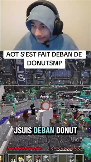Aot s'est fait DEBAN de DonutSMP‪@Aotlvv‬ #humour #minecraft #donutsmpfr #aotlv