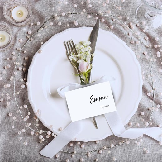 Place Cards, Name Cards, Seating Cards for Weddings: Digital Customizable Canva Template for Self-printing – Minimalist and Elegant - Etsy