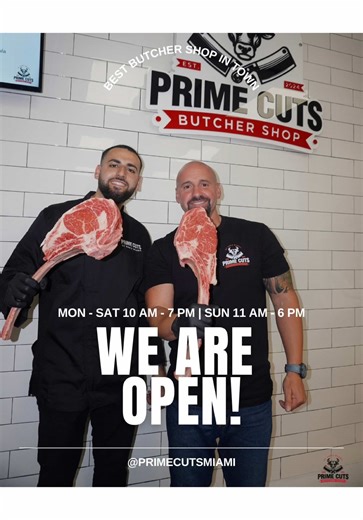 Spend your first day at Prime Cuts with us — where fresh cuts, bold flavors, and good vibes meet! 🥩🔪 #PrimeCuts #Miami #ButcherShop #FreshMeat