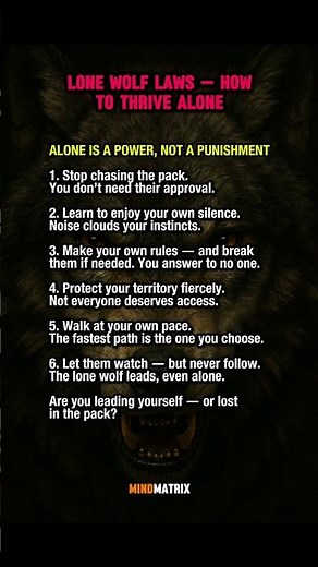 Lone Wolf Laws — How to Thrive Alone....